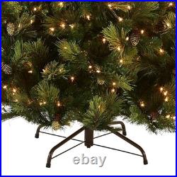National Tree Carolina Pine 7.5 Foot Holiday Prelit Christmas Tree Metal Stand
