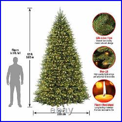 National Tree Company 12 Foot Pre-Lit Dunhill Fir Artificial Christmas Tree