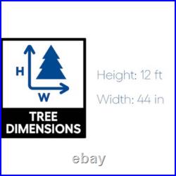 National Tree Company 12-ft Douglas Fir Pre-lit Slim Artificial Christmas Tree