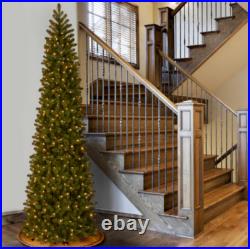 National Tree Company 12-ft Douglas Fir Pre-lit Slim Artificial Christmas Tree