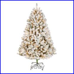 National Tree Company 6 Ft Pre-lit Flocked Acacia Artificial Christmas Green National Tree Company 6 Ft Pre-lit Flocked Acacia Artificial Christmas Green