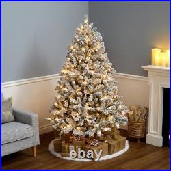 National Tree Company 6 Ft Pre-lit Flocked Acacia Artificial Christmas Green National Tree Company 6 Ft Pre-lit Flocked Acacia Artificial Christmas Green