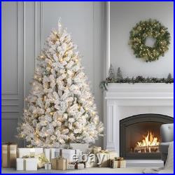 National Tree Company 6 Ft Pre-lit Flocked Acacia Artificial Christmas Green National Tree Company 6 Ft Pre-lit Flocked Acacia Artificial Christmas Green