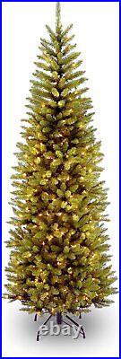 National Tree Company Artificial Pre-Lit Slim Christmas Tree Green Kingswood Fir