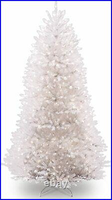 National Tree Company Dunhill White Fir 7.5 Foot Prelit Christmas Tree and Stand