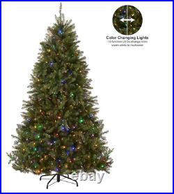 National Tree Company Pre-Lit Tree, Dunhill Fir, Dual Color LED Lights, 7.5 Feet