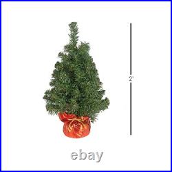 National Tree Noble Spruce Tree with LED Lights, Assorted, 2' (Pack of 3)