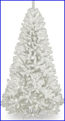 National Tree White Artificial Christmas Tree with Pre-strung White Lights & Stand