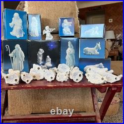 Nativity Collectibles White Bisque Porcelain Figurine Set Christmas Holiday