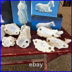 Nativity Collectibles White Bisque Porcelain Figurine Set Christmas Holiday