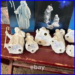 Nativity Collectibles White Bisque Porcelain Figurine Set Christmas Holiday
