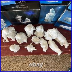 Nativity Collectibles White Bisque Porcelain Figurine Set Christmas Holiday