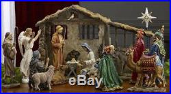 Nativity Full Set 19 Pieces 7 Lighted Stable Christmas Decor Three Kings Gifts