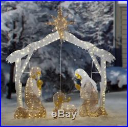 Nativity Scene Standee Lighted Set Christmas Decor Outdoor Yard Figures Large