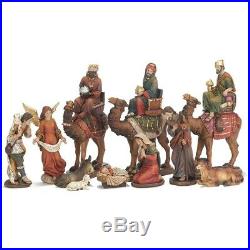 Nativity Scene With On Camels 12 x 9.5 Resin Christmas Figurine, Set of 11
