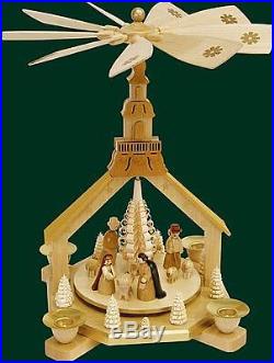 Natural German Church Nativity Christmas Pyramid