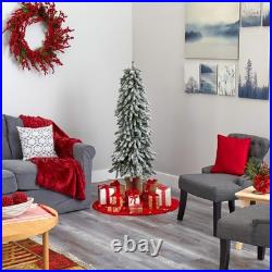 Nearly Natural 5Ft. Flocked Grand Alpine Artificial Christmas Tree 200 Clear