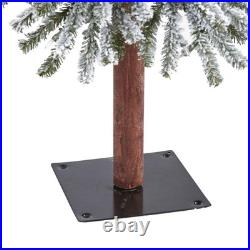Nearly Natural 5Ft. Flocked Grand Alpine Artificial Christmas Tree 200 Clear