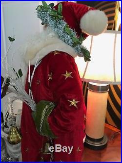 Neiman Marcus Luxuries Christmas Velvet Santa Claus 31 Tall RTL. $1200.00