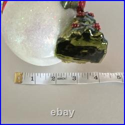 Neiman Marcus Set of 3 Glass Snowman Hanging Ornaments, Christmas, Multicolor
