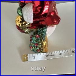 Neiman Marcus Set of 3 Glass Snowman Hanging Ornaments, Christmas, Multicolor