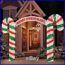 New 10′ W Lighted MERRY CHRISTMAS Holiday CANDY CANE ARCHWAY Outdoor Yard Decor