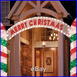 New 10' W Lighted MERRY CHRISTMAS Holiday CANDY CANE ARCHWAY Outdoor Yard Decor