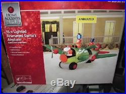 New 16 FT Santa Airplane Elf Presents Away Animated Inflatable Christmas Gemmy
