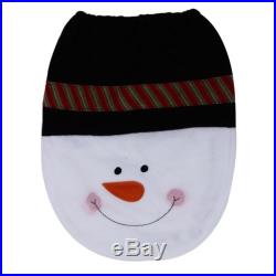 New 1pc Snowman Toilet Seat Cover and Rug Bathroom Christmas Decoration Gifts