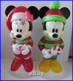 New 2018 Disney Mickey & Minnie Mouse Christmas Lighted Blow Mold Yard Decor
