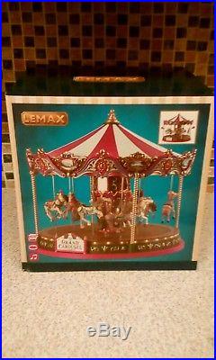 New 2018 Lemax Village The Grand Carousel with Lights movement & sounds