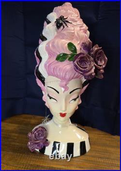 New 2025 Bella Lux Retro Pink Frankenstein Bride Bust 18 Halloween EARRING GONE New 2025 Bella Lux Retro Pink Frankenstein Bride Bust 18 Halloween EARRING GONE