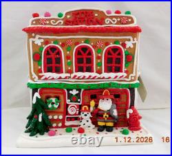 New 2025 Trimsetter Gingerbread House Light Up LED Fire Station 10T x 9.75L