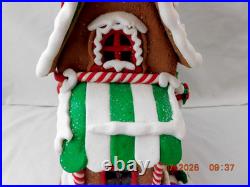 New 2025 Trimsetter Gingerbread House Light Up LED Flower Shop 10.5T x 9.8L