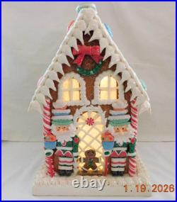 New 2025 Trimsetter Gingerbread House Light Up LED Macaroon House 13.4Tx8.7W