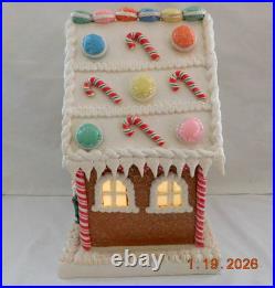 New 2025 Trimsetter Gingerbread House Light Up LED Macaroon House 13.4Tx8.7W