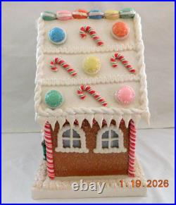 New 2025 Trimsetter Gingerbread House Light Up LED Macaroon House 13.4Tx8.7W