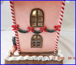 New 2025 Trimsetter Gingerbread House Light Up LED Pink House 13T x 9.2L x 8