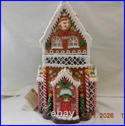 New 2025 Trimsetter Gingerbread Light Up LED Santa's Skinny House withTree Bonus