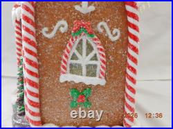 New 2025 Trimsetter Gingerbread Light Up LED Santa's Skinny House withTree Bonus