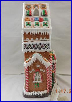 New 2025 Trimsetter Gingerbread Light Up LED Santa's Skinny House withTree Bonus