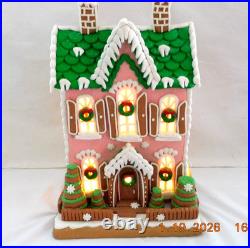New 2025 Trimsetter Gingerbread Pink House II Light Up LED 12.6T x 8.9W