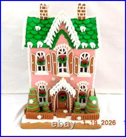 New 2025 Trimsetter Gingerbread Pink House II Light Up LED 12.6T x 8.9W New 2025 Trimsetter Gingerbread Pink House II Light Up LED 12.6T x 8.9W