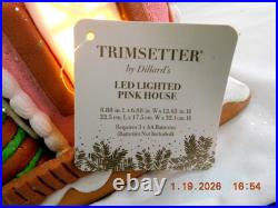 New 2025 Trimsetter Gingerbread Pink House II Light Up LED 12.6T x 8.9W New 2025 Trimsetter Gingerbread Pink House II Light Up LED 12.6T x 8.9W