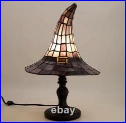 New 2026 Cracker Barrel Stained Glass Witch Hat Lamp Viral Halloween Decor