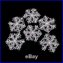 New 30Pcs Classic White Snowflake Ornaments Christmas Holiday Party Home Decor