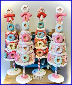 New (4) Cupcakes & Cashmere Bright & Pastel Gingerbread DONUT Tree Set Christmas