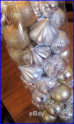 New 50 ct Christmas Holiday Shatter Proof Traditional Ornaments Gold Silver