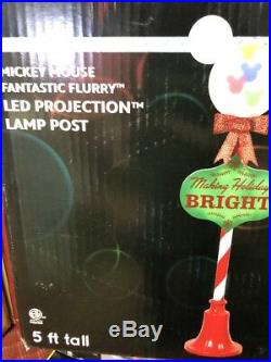 New 5FT Disney Mickey Mouse Whirl Projection Lamp Post Christmas Color LED Light