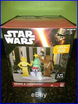New 6' Droid Chewbacca Christmas Airblown Inflatable Yard Decor Star Wars Gemmy